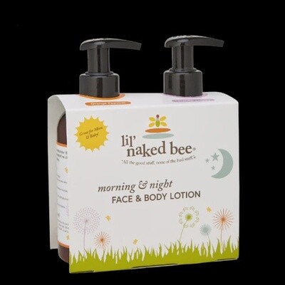 Lil' Naked Bee Morning and Night Face and Body Lotion Set