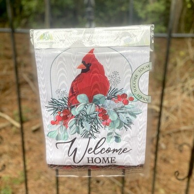 Evergreen Welcome Home Cardinal Decorative Garden Flag