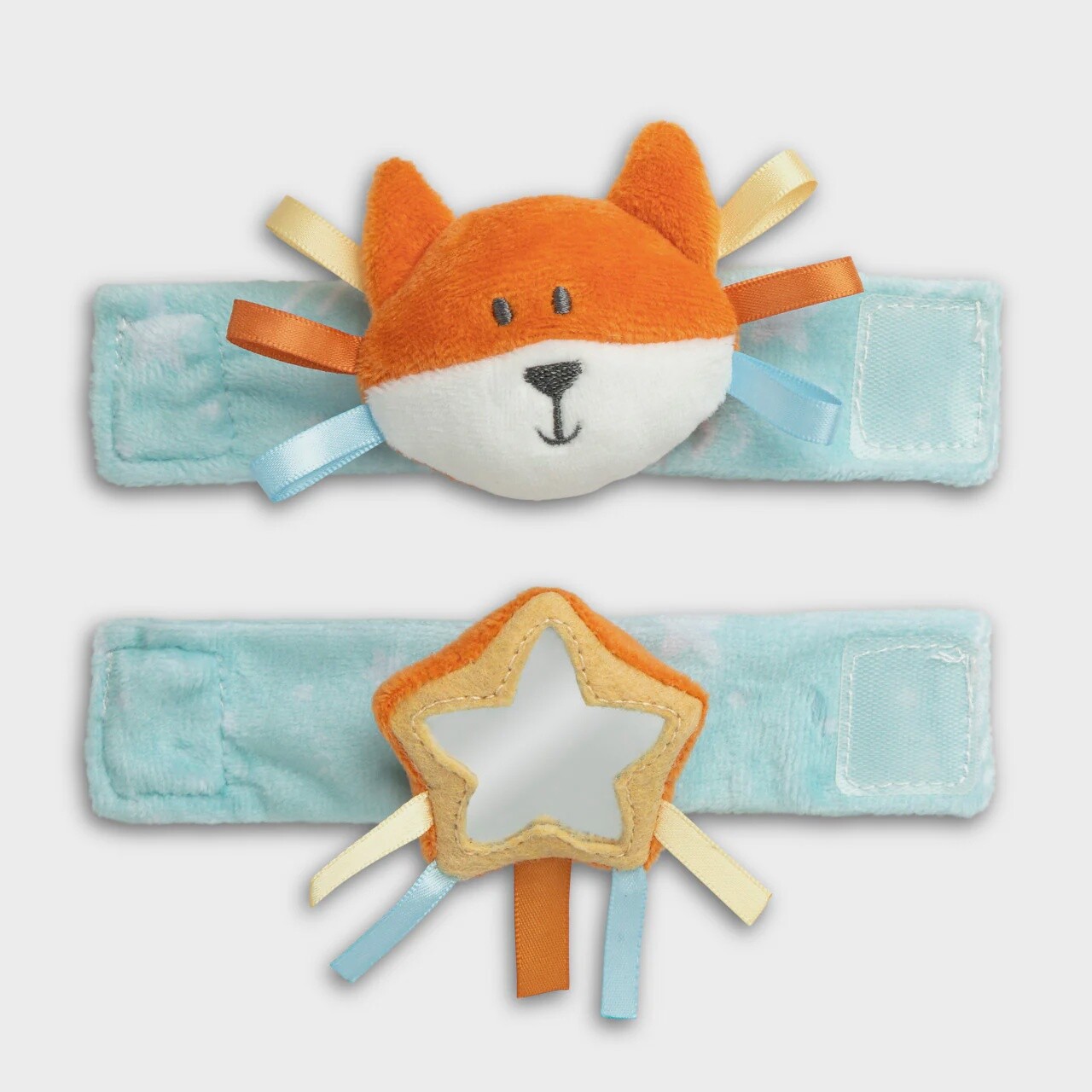 Demdaco Wrist Rattle and Mirror Set- Fox