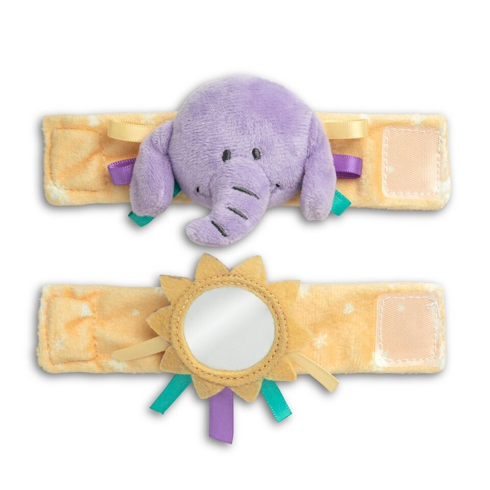 Demdaco Wrist Rattle and Mirror Set-Elephant