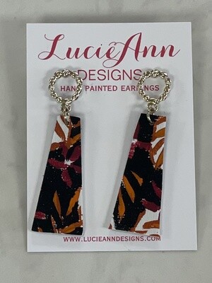 Lucie Ann Designs Floral Long Pyramid Earrings