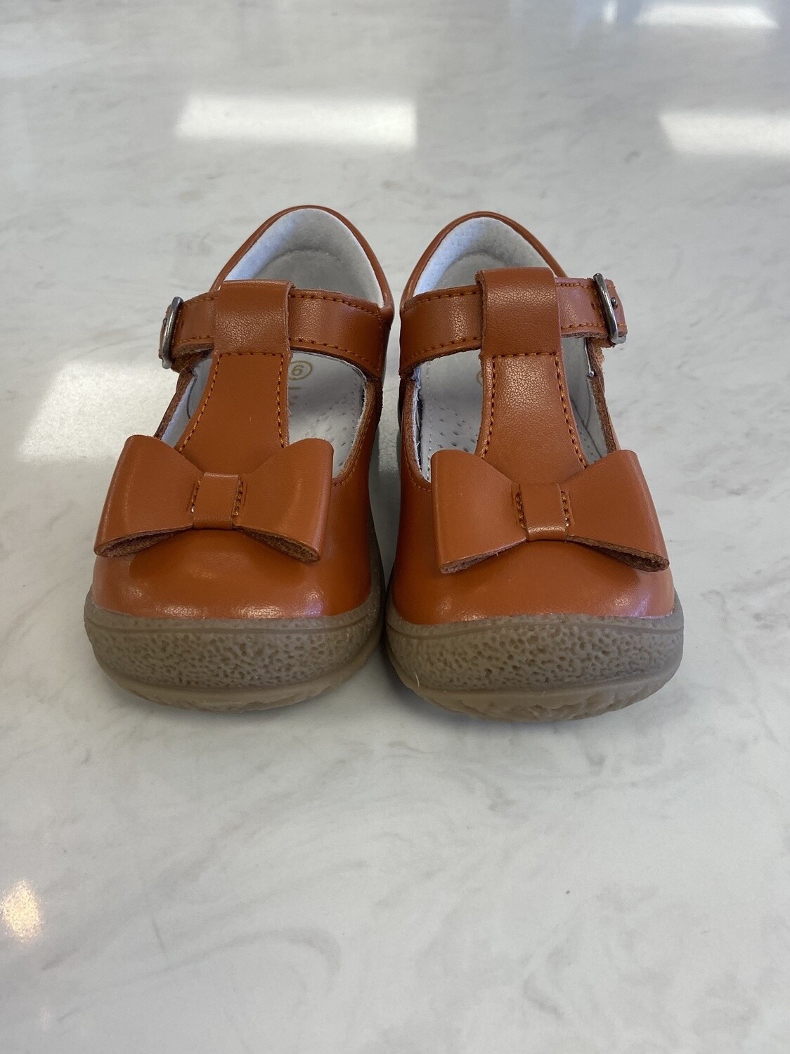 L&#39;AMOUR Emma Classic Bow T- Strap Mary Jane- Spicy Orange
