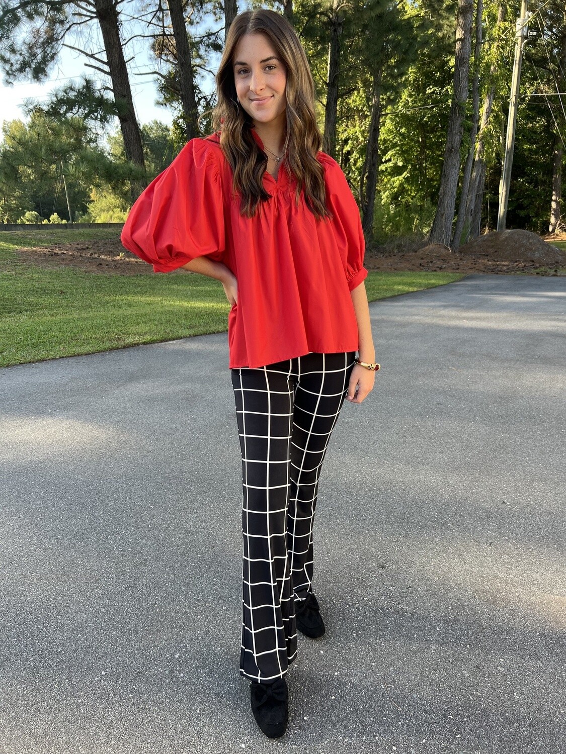 Zenana Window Pane Pant