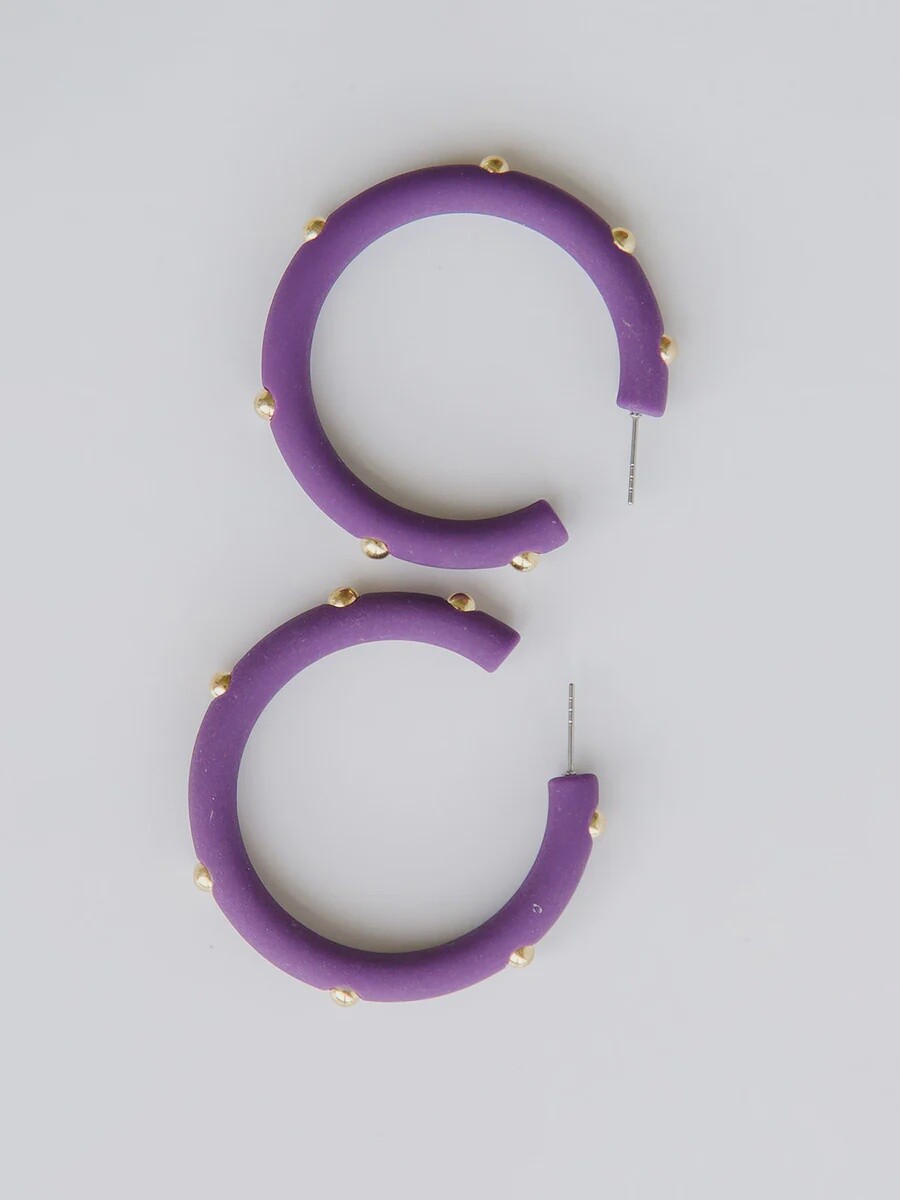 Candace Earrings-Large, Colour: Plum