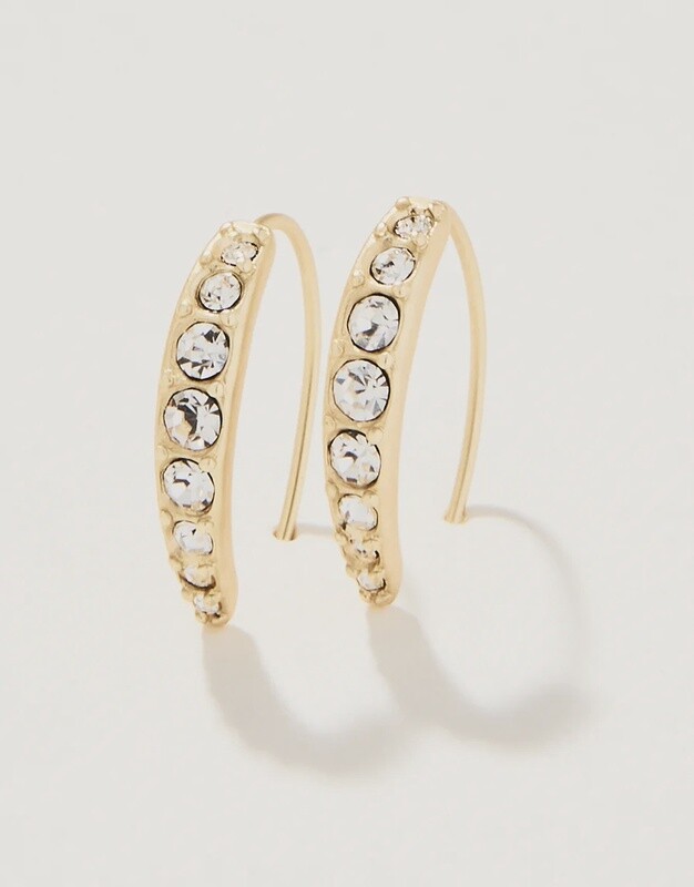 Spartina Sparkle Arc Hoop Earrings Small/Crystal