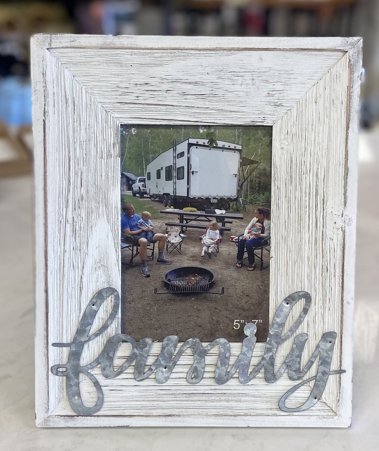 5&quot;x7&quot; Distressed Wood Picture Frame, Phrase: Family