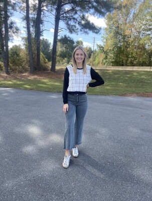 The Giving Project - Window Pane Plaid Top