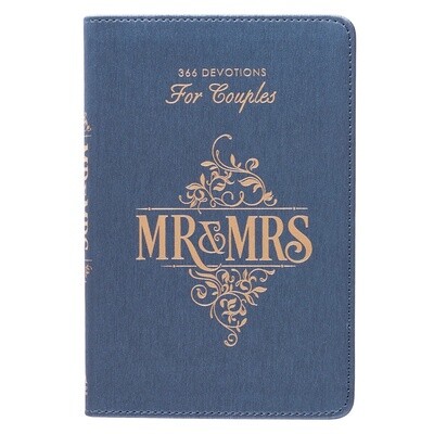 Mr. and Mrs. 366 Devotions for Couples Blue Faux Leather Devotional
