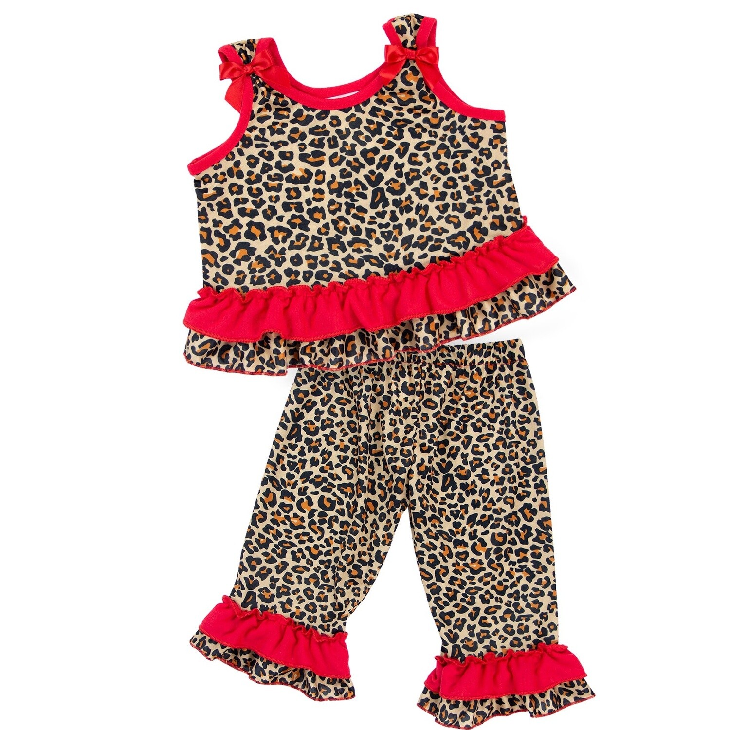 Leopard Bow Top Pant Set
