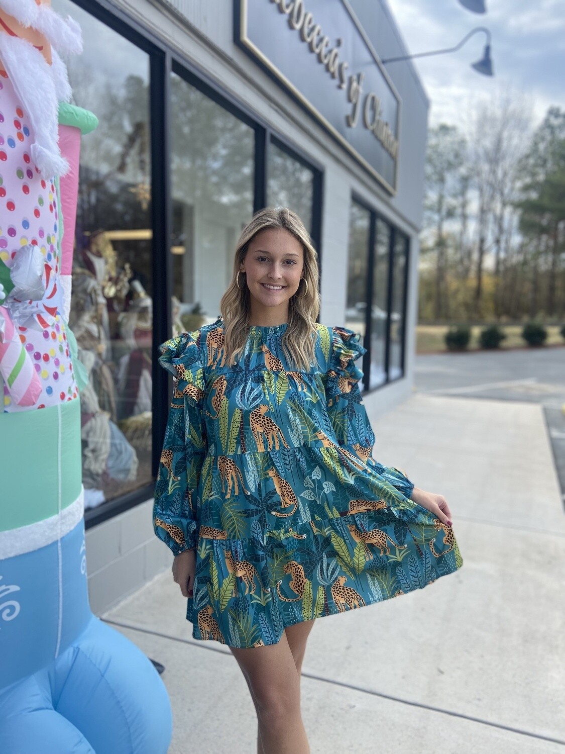 Ruffle Leopard Dress