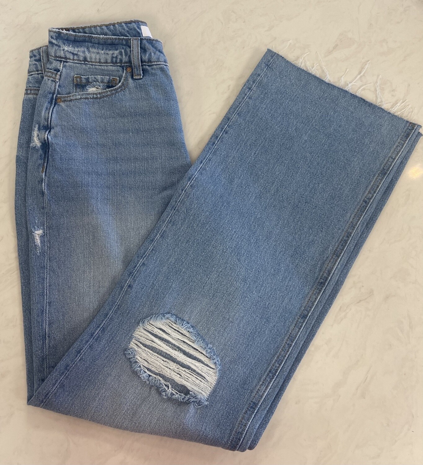 Zenana Wide Leg Distressed Jean