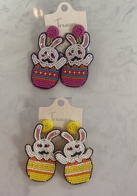 Bunny Egg Beaded Earrings