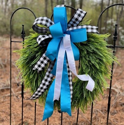 Beaded Grass Wreath on Grapevine 18&quot; Form with Bow