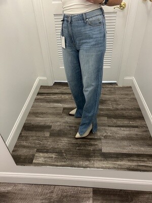 Zenana Wide Leg Side Slit Jeans