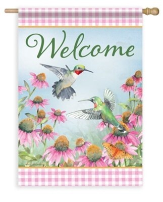 Carson Welcome Hummingbirds Flag Large Double Sided Flag