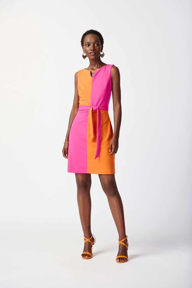 Joseph Ribkoff Scuba Crepe Colour-Block Shift Dress