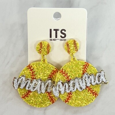 Mama Softball Earrings