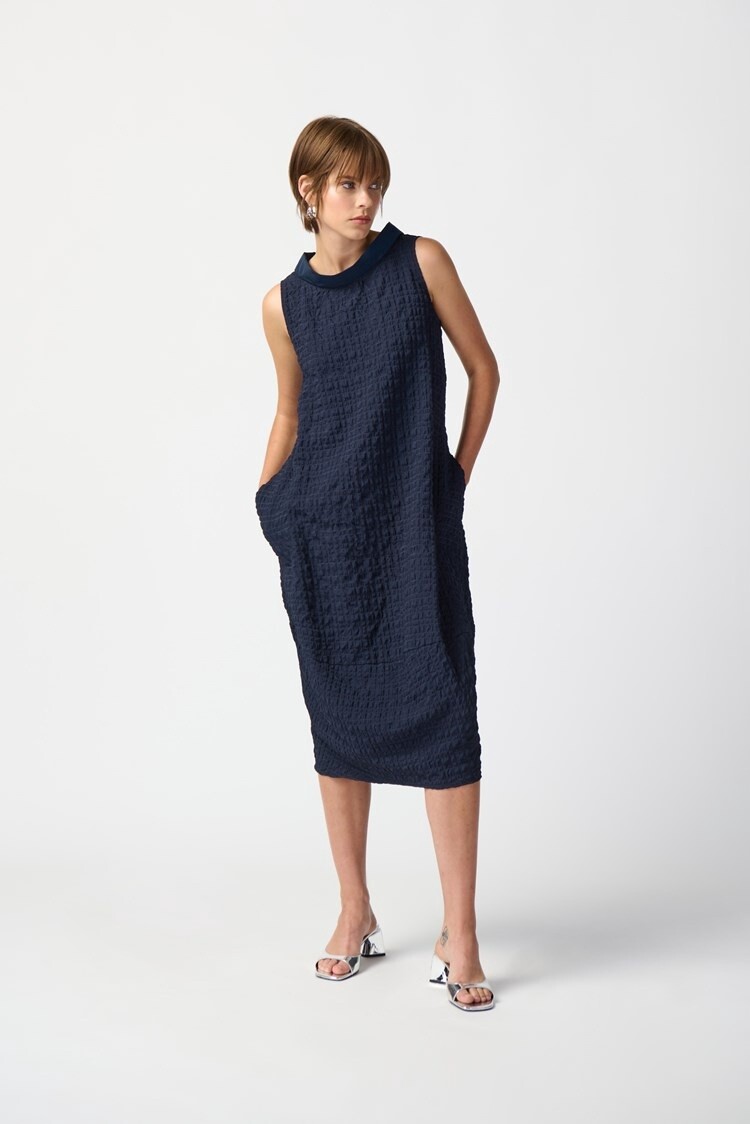 Joseph Ribkoff Textured Woven Sleeveless Cocoon Dress