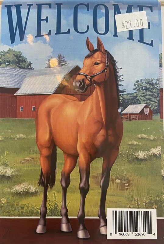 Carson Welcome Horse and Barn Large Double Sided Flag