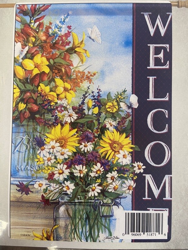 Carson Welcome Flowers 3 Large Double Sided Flag