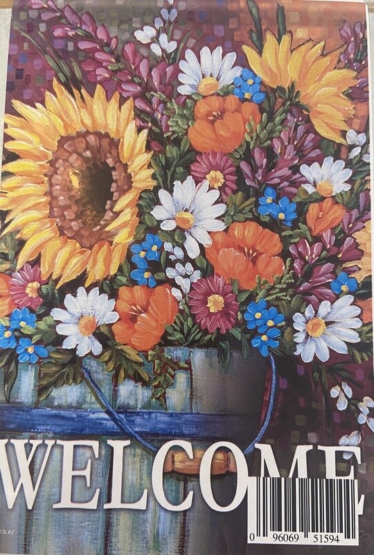 Carson Welcome Flowers 2 Large Double Sided Flag