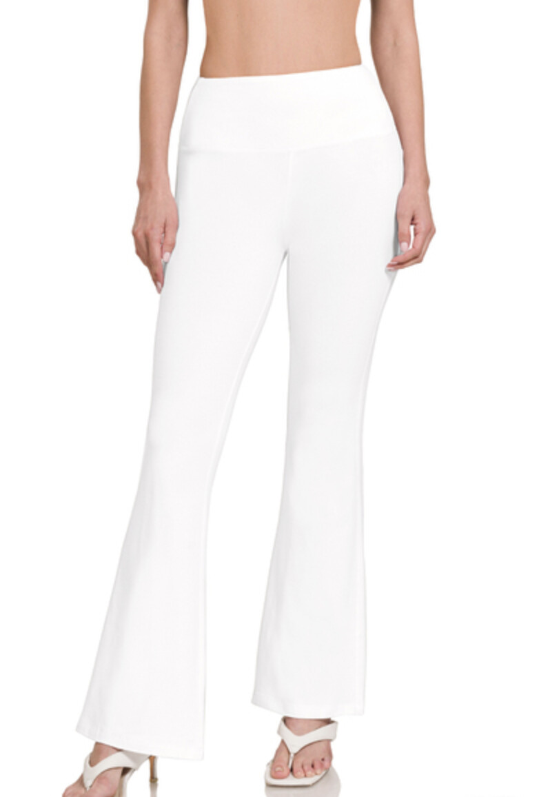 High Waist Yoga Flare Pants, color: White, Size: Small