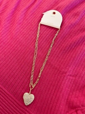 Rhinestone Heart Necklace
