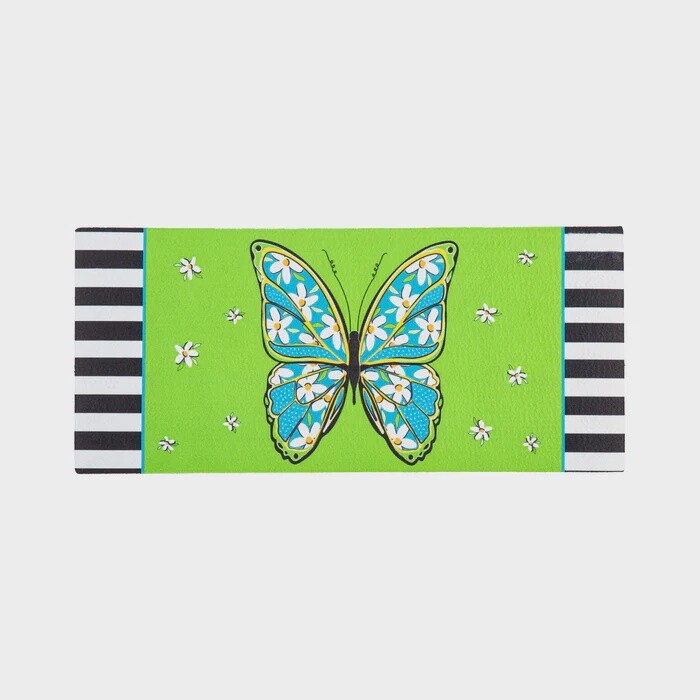 Evergreen Floral Butterfly Welcome Sassafras Switch Mat