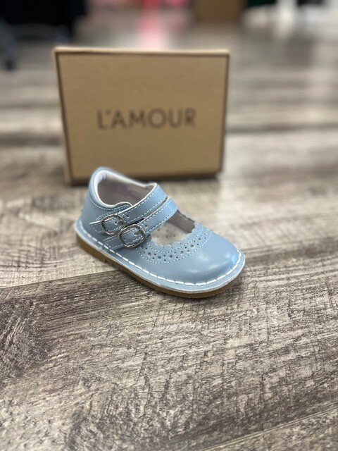 L&#39;AMOUR  Tatiana Mary Jane Double Strap - Spring Blue, Size: 5T