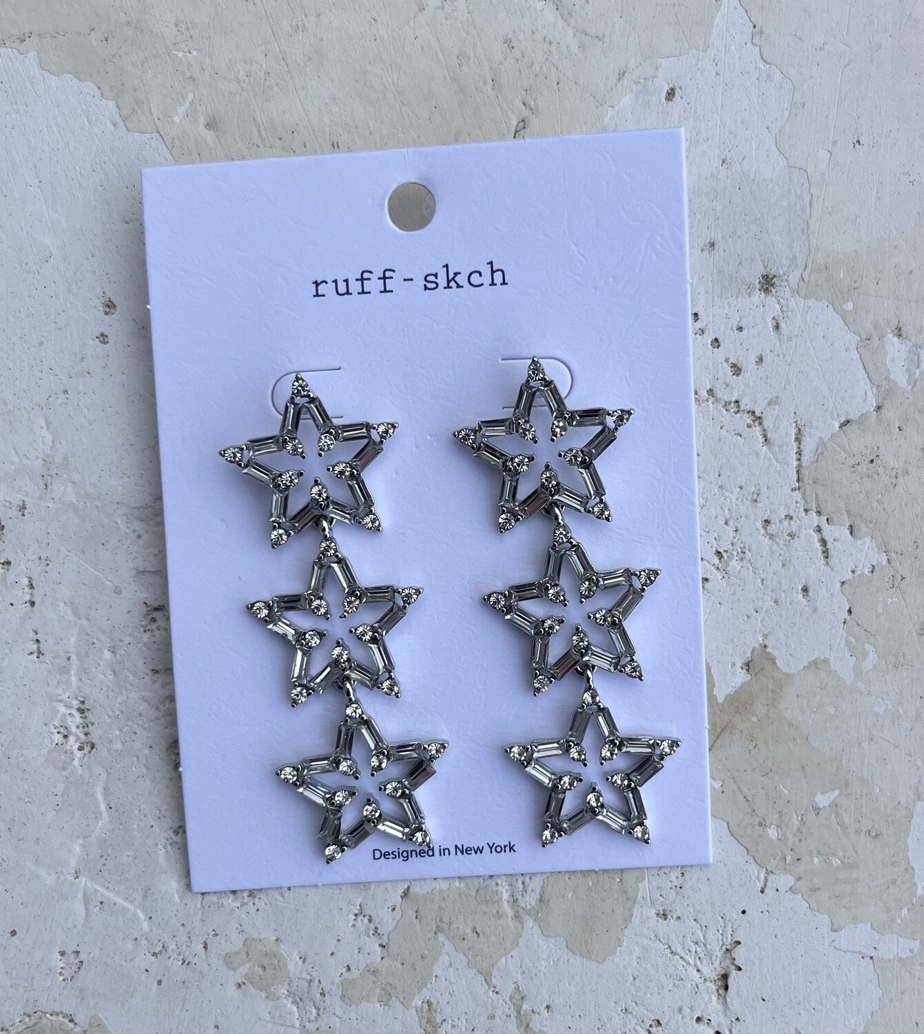 Star Prom Earrings, color: Silver