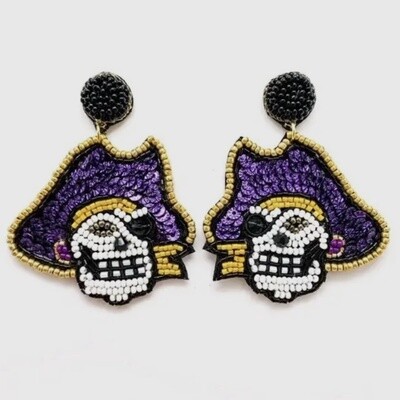 Purple/Gold Pirate Earrings