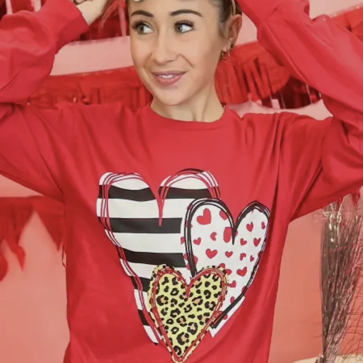 Valentine&#39;s Doodle Heart Long Sleeve, Size: Small