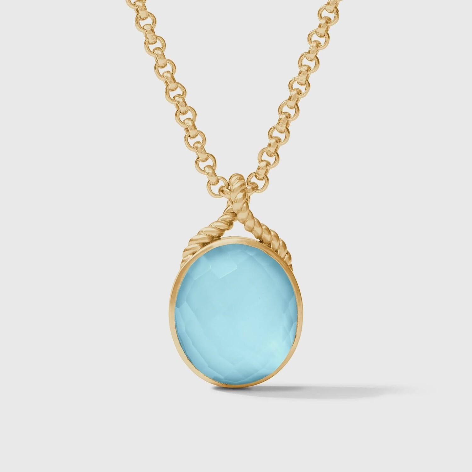 Julie Vos Nassau Stone Pendant Necklace Iridescent Capri Blue
