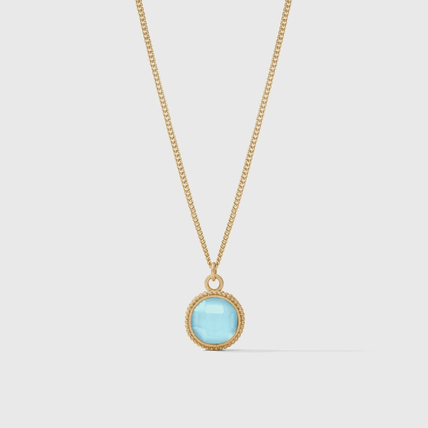 Julie Vos Fleur-de-Lis Solitaire Reversible Necklace, Colour: Iridescent Capri Blue