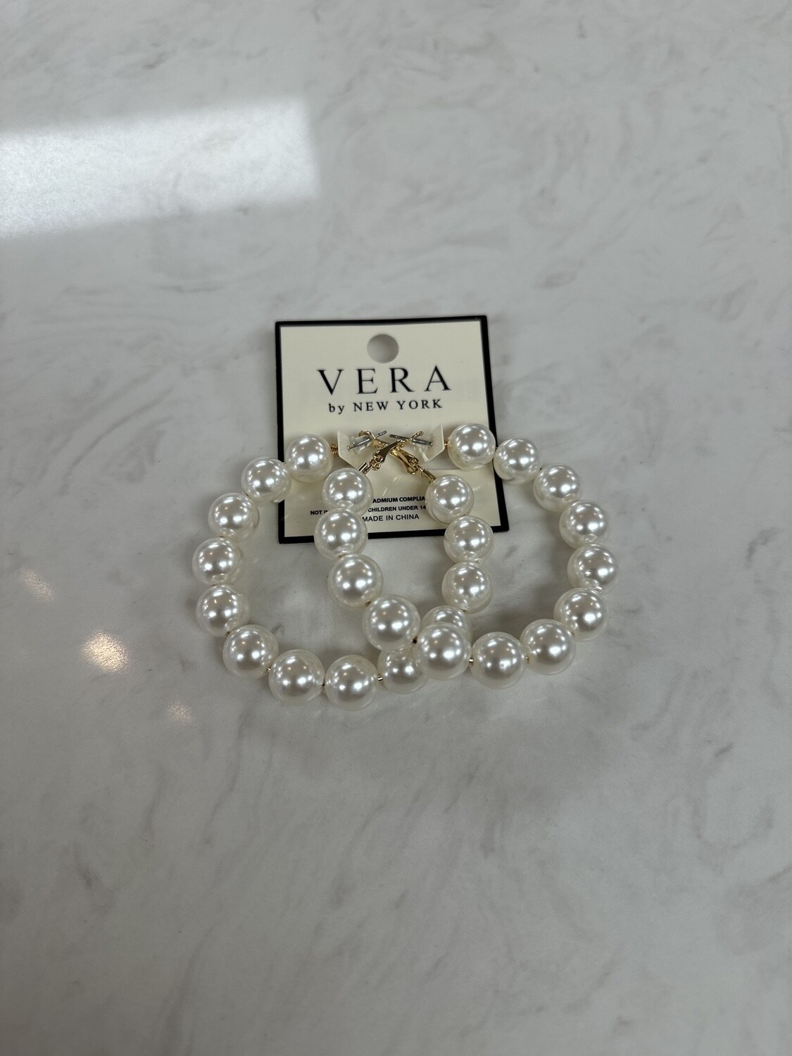 Vera Beaded Pearl Hoop Earrings