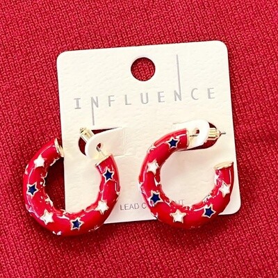 Patriotic USA Hoop Earrings