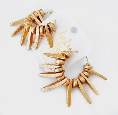 Audra Style Beaded Hoop Earring - Gold Spike