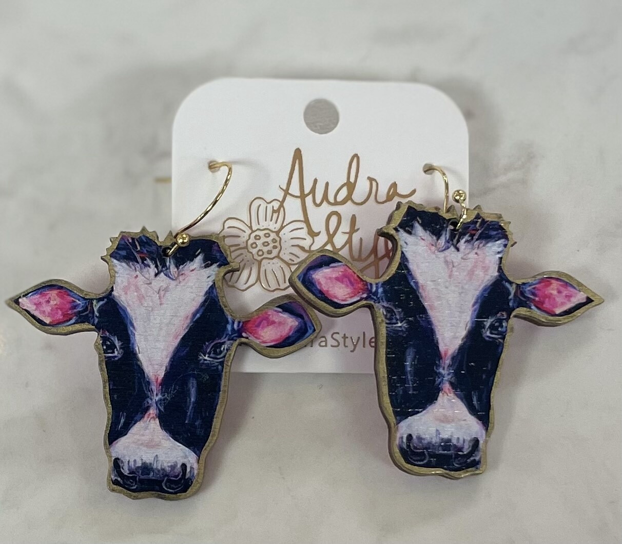 Audra Style Dangle Cow Earring