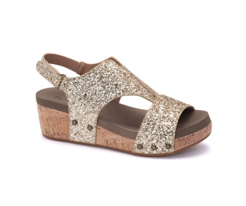 Corkys Gold Chunky Glitter Refreshing Wedge