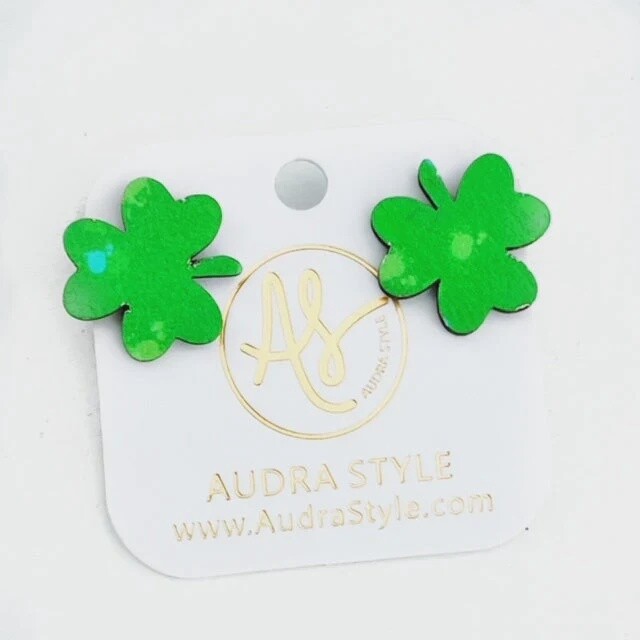 Audra Style Shamrock Stud Earrings