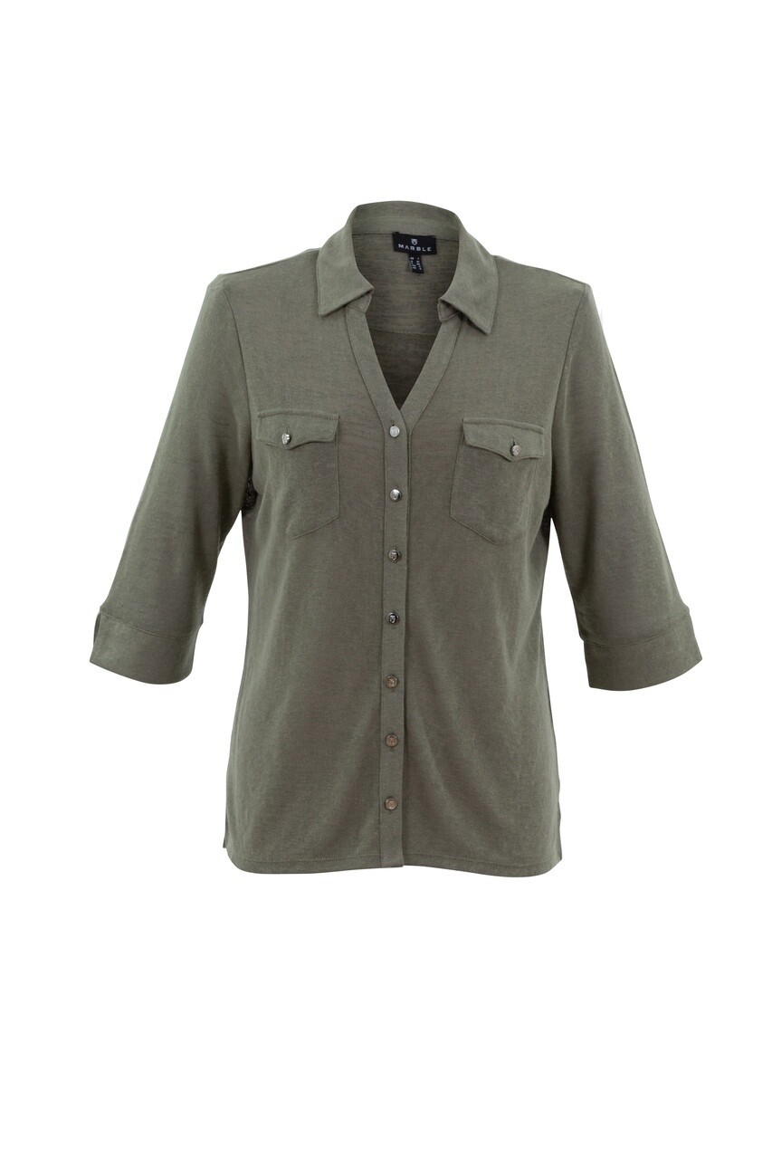 Marble Fashions Slub Collared Polo Shirt