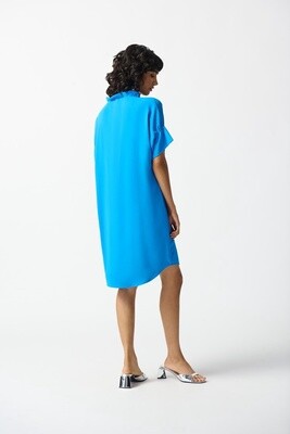 Joseph Ribkoff Woven Straight Dress-French Blue