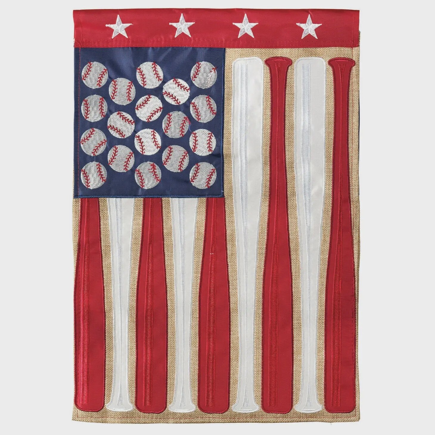Baseball Applique Garden Flag