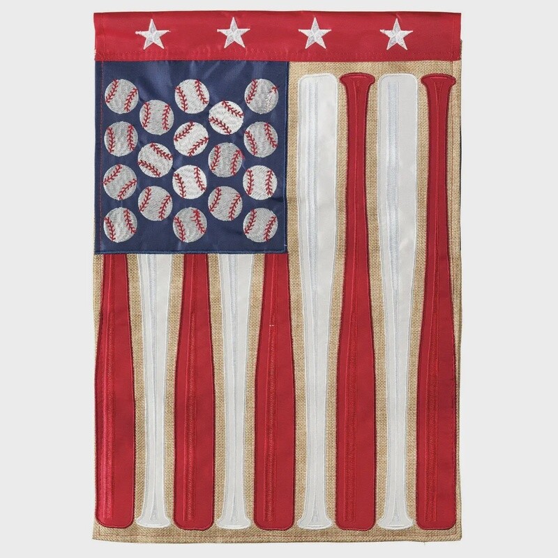 Baseball Applique Garden Flag