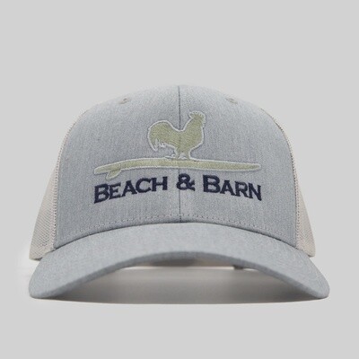 Beach and Barn - Surfing Rooster Snapback - Heather Grey/Light Grey