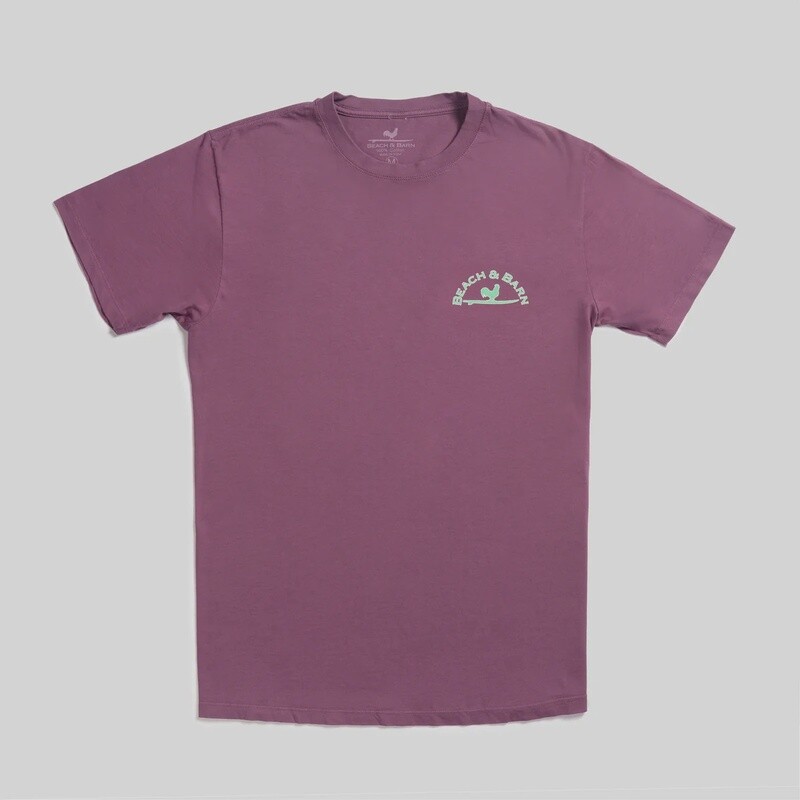 Beach and Barn Emblem Tee Shirt-Berry