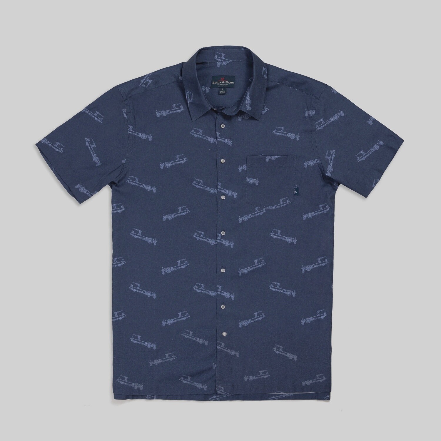 Beach and Barn Tractor Pool Woven Shirt-Seafarer