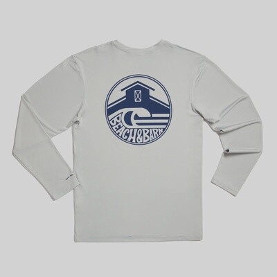 Beach and Barn Barrel Racer Performance Shirt-Aluminum/Navy