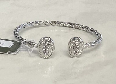 Silver Cuff Oval Bracelet