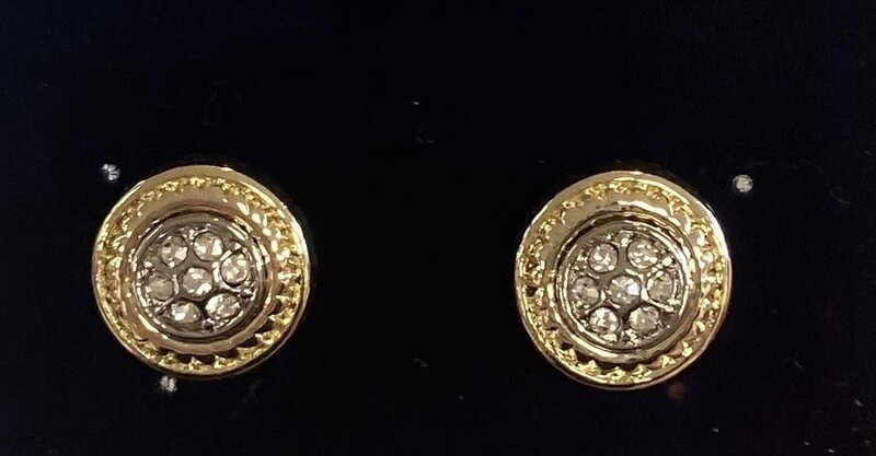 Gold Circle Stud Earrings